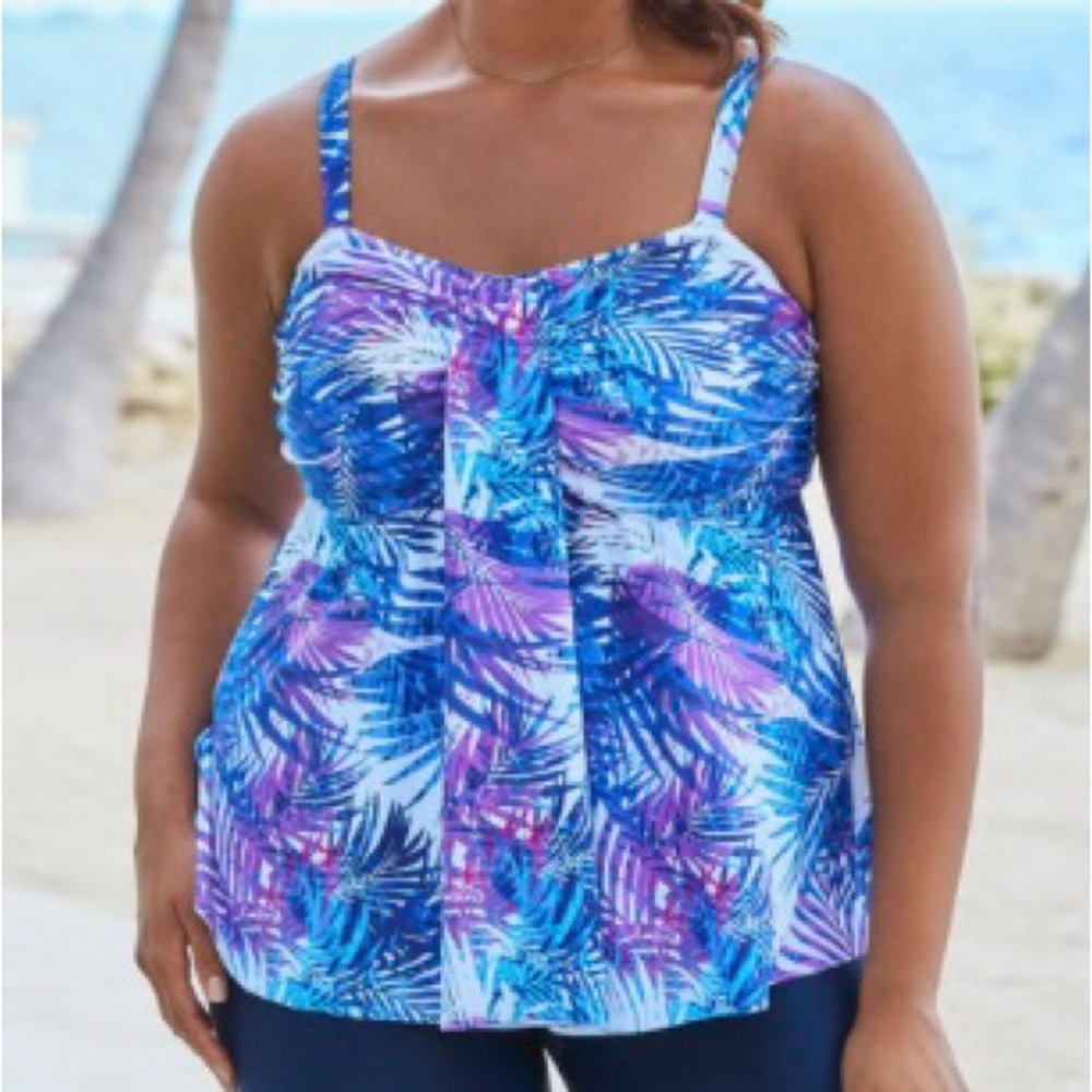 Swimsuits for All - Flyaway Tankini Top with Bust Support. 14 - NWOT